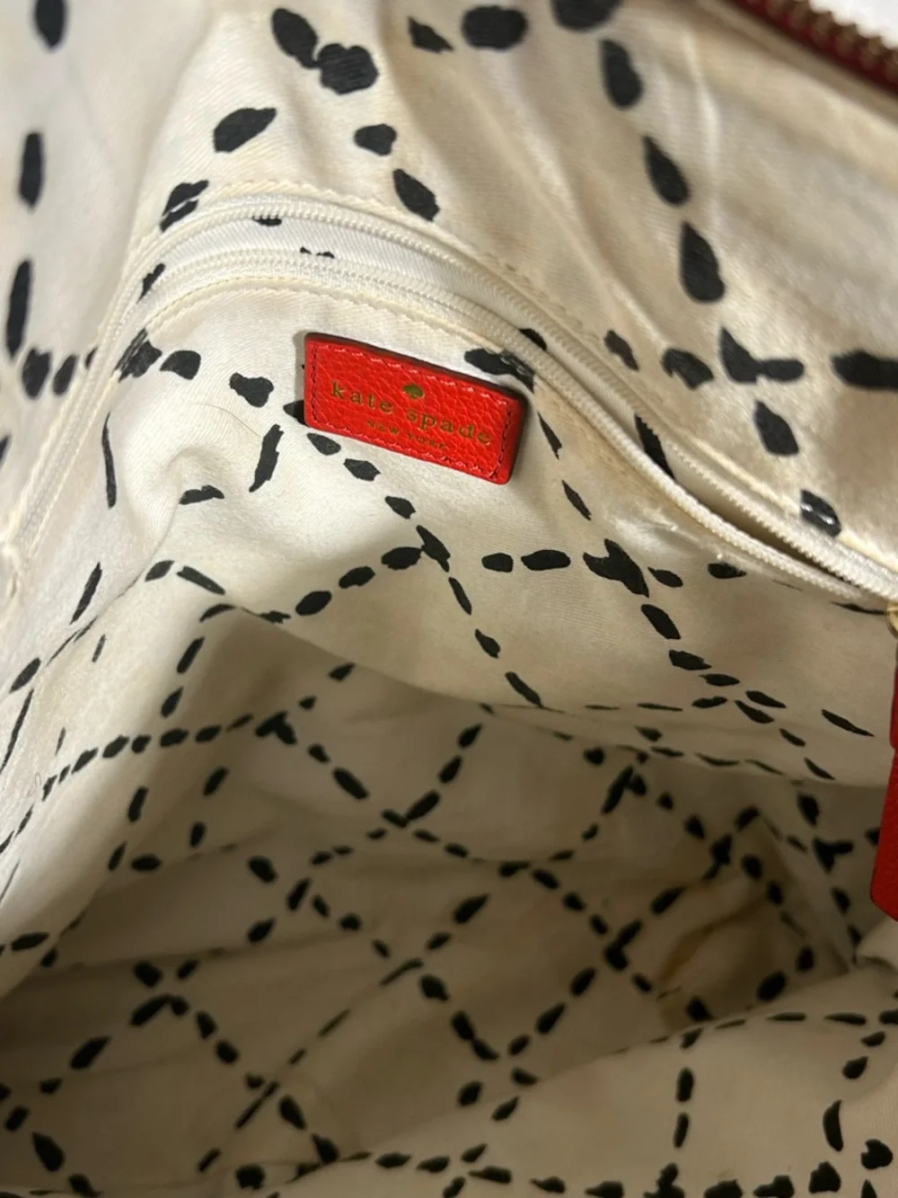 Kate Spade Large Red Pebble Leather Tote with Front Pocket - Picture 8 of 8